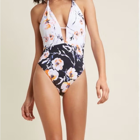 ❤️The Bikini Lab Floral Plunge One Piece - Picture 1 of 4
